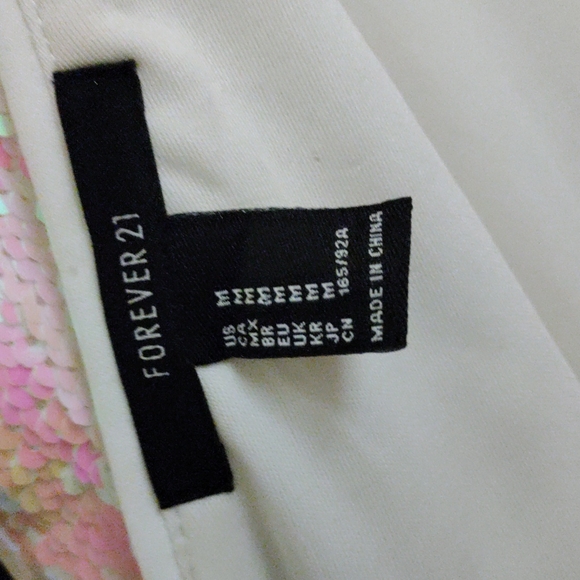 Prelove Forever 21 White iridescent Sequins Sleeveless Mini Dress - Picture 3 of 6